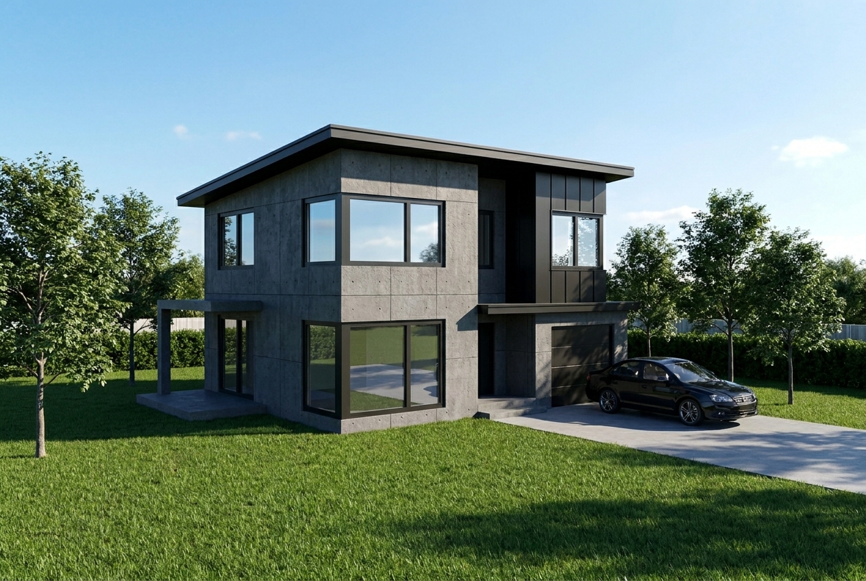 Render Exterior Structures — style 2 minimal concrete after