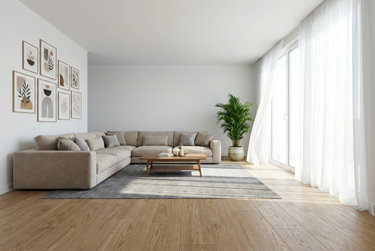 Occupied listing living room before AI room declutter — Lovspark Empty Your Space