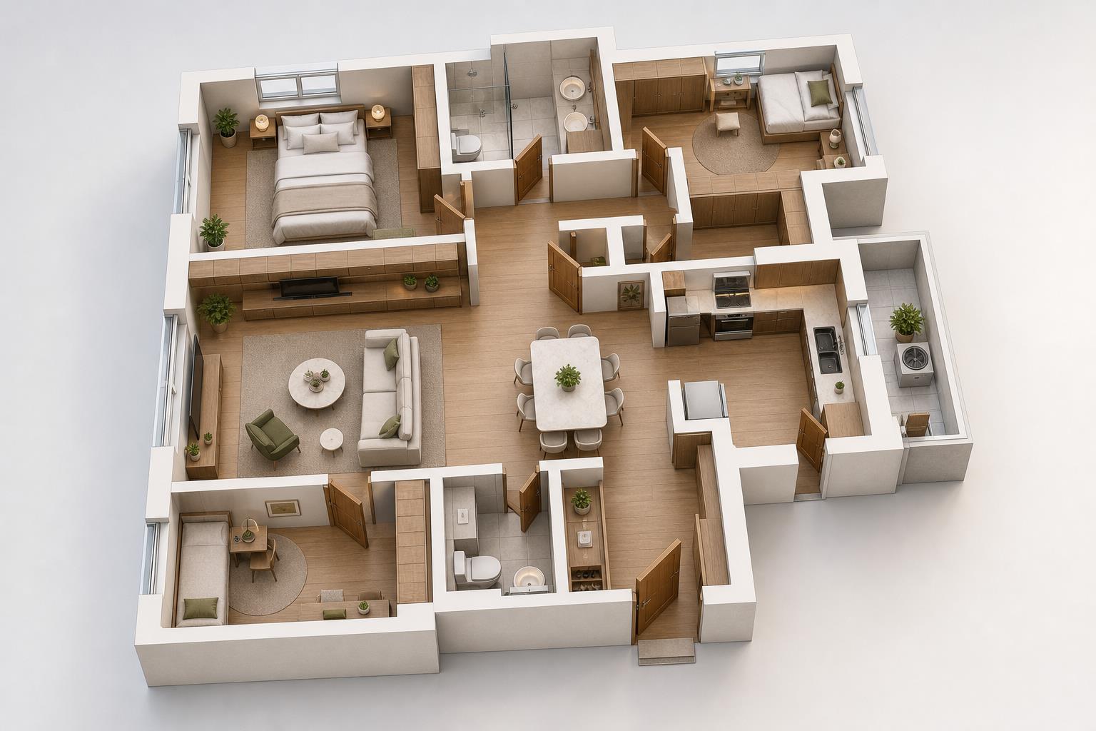 Floor Plan to 3D — 3D render