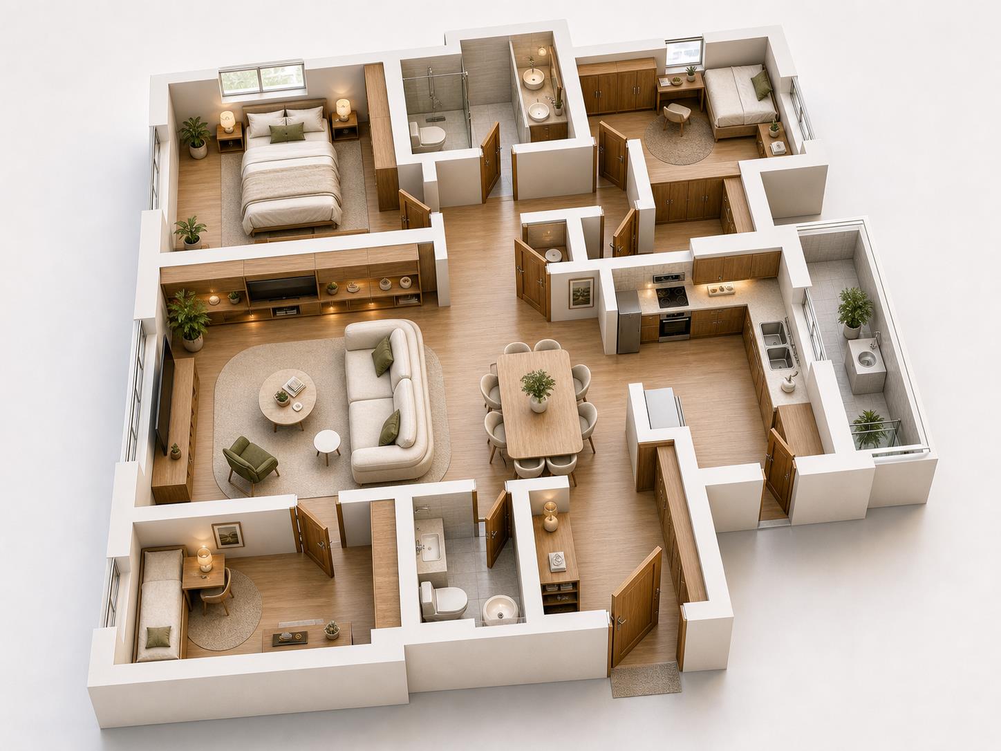 Floor Plan to 3D — 3D render