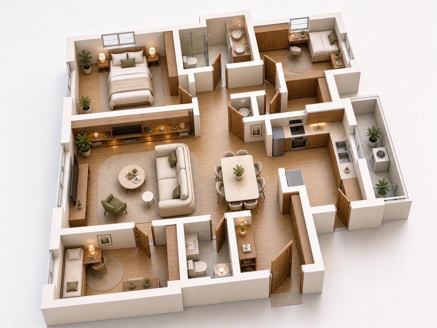 Floor Plan to 3D — 3D render