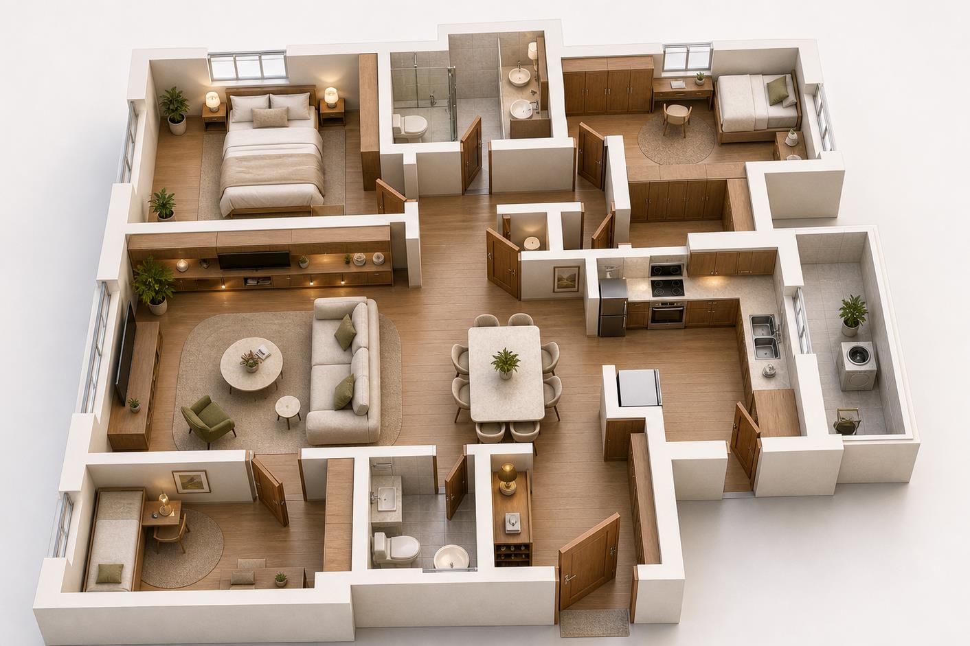 Floor Plan to 3D — 3D render