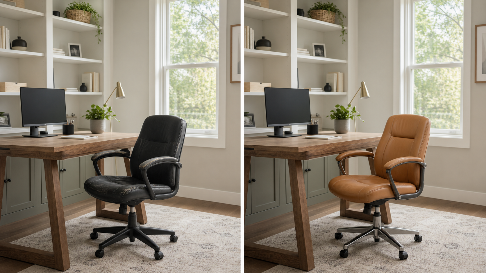 Home office chair before and after furniture facelift