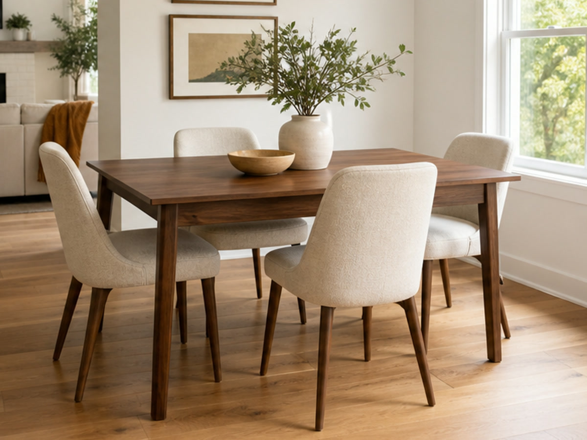 Dining set after walnut and ivory furniture refresh