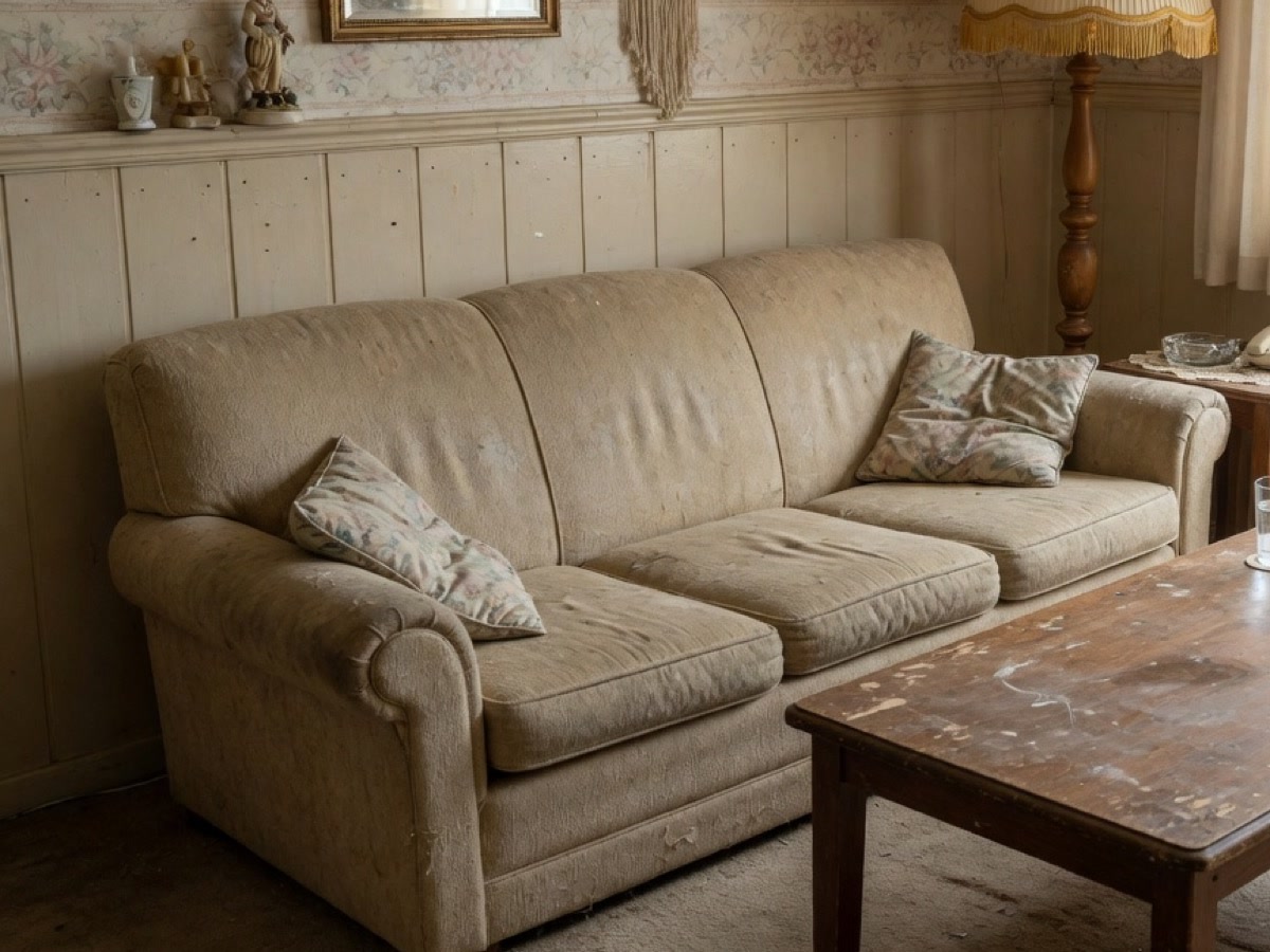 Living room furniture before AI facelift