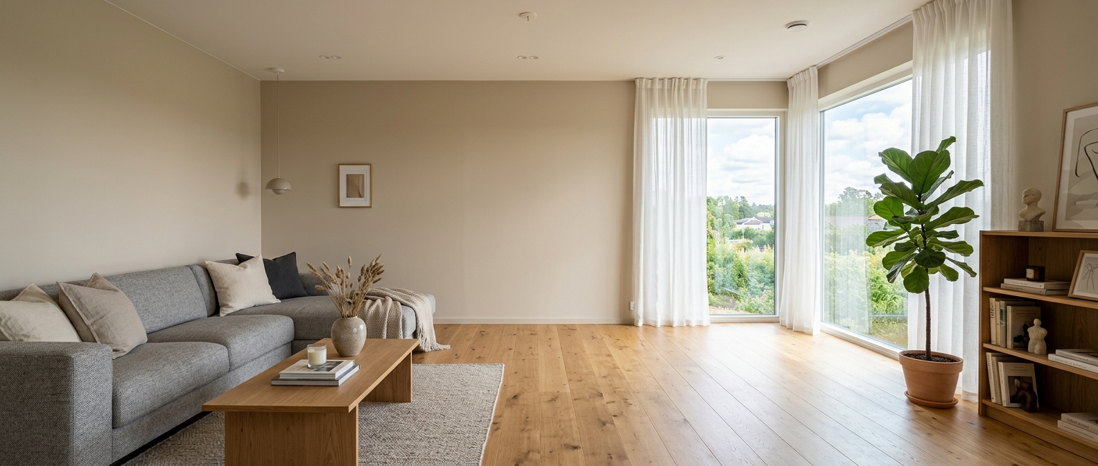 Polished interior photo after AI image enhancement